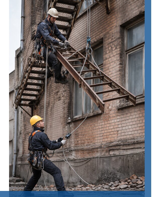 Демонтаж пожарной лестницы в Люберцах от 12625 р. | ВЫСОТНИК-Люб