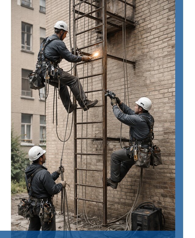 Ремонт пожарной лестницы в Люберцах от 7891 р. | ВЫСОТНИК-Люб