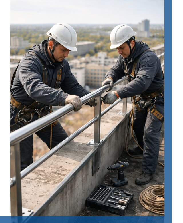 Монтаж перил на высоте в Люберцах от 2630 р. | ВЫСОТНИК-Люб