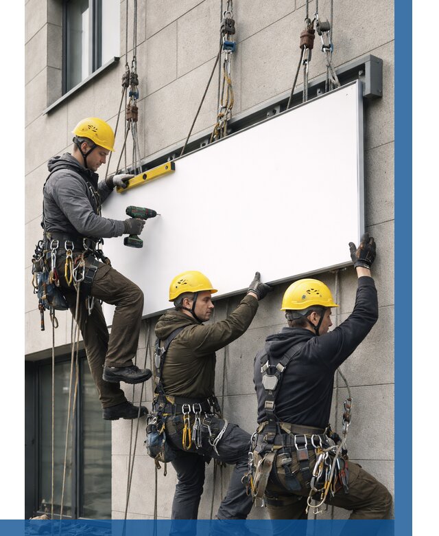 Монтаж рекламной вывески в Люберцах от 8417 р. | ВЫСОТНИК-Люб