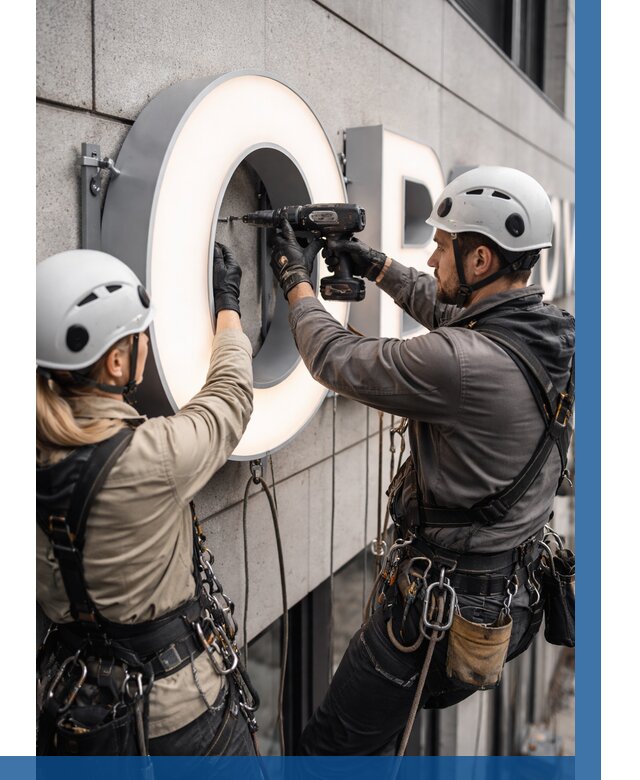 Монтаж световых букв в Люберцах от 3156 р. под ключ ВЫСОТНИК-Люб