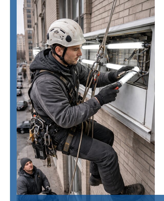 Профессиональная замена ламп в наружной вывеске в Люберцах