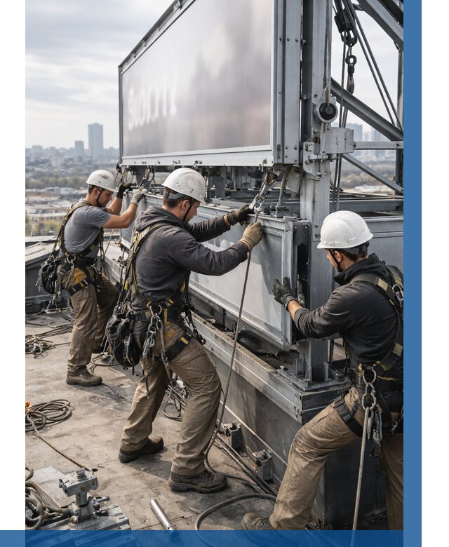 Монтаж крышной рекламной конструкции в Люберцах от 63126 р.|ВЫСОТНИК-Люб