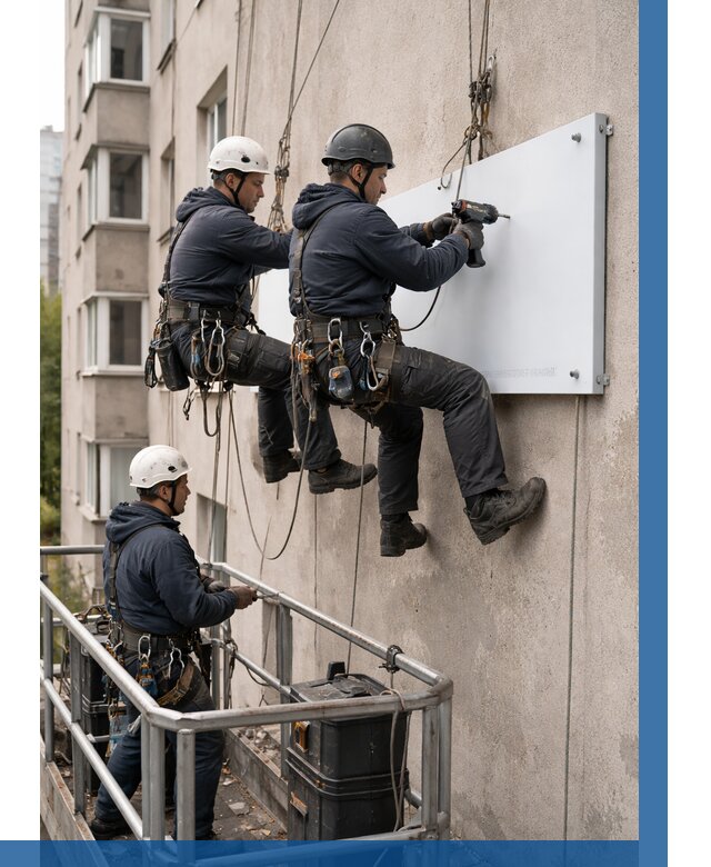 Монтаж табличек и указателей в Люберцах от 3682 р. | ВЫСОТНИК-Люб