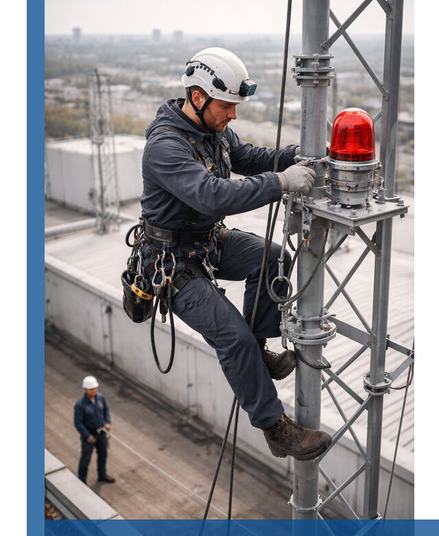 Монтаж заградительных огней и обслуживание объектов в Люберцах