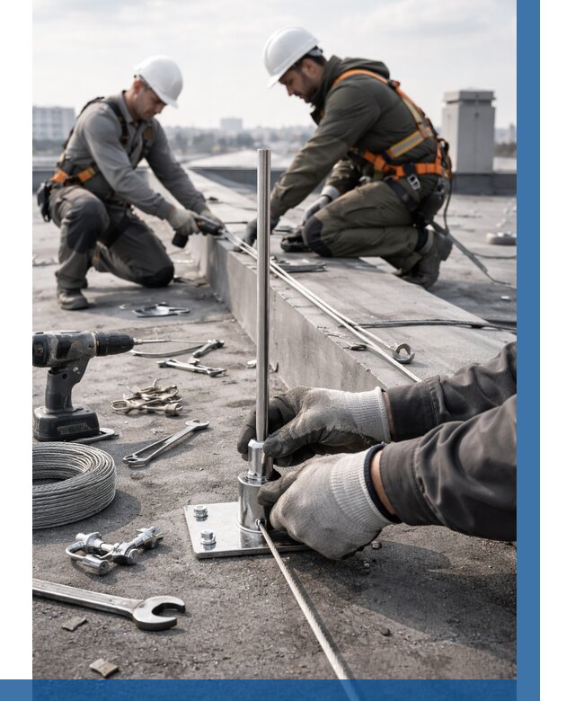 Монтаж молниезащиты на кровле в Люберцах цена от 26303 р. | ВЫСОТНИК-Люб