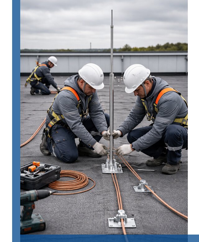 Монтаж молниезащиты на кровле в Люберцах под ключ с гарантией