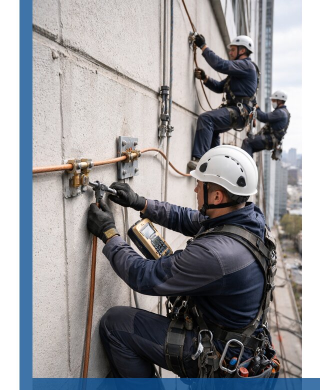 Монтаж системы заземления здания и молниезащиты в Люберцах