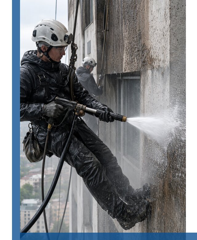 Гидроструйная очистка фасадов и конструкций в Люберцах