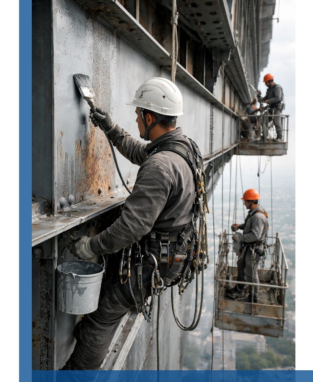 Покраска металлоконструкций на высоте в Люберцах профессионально