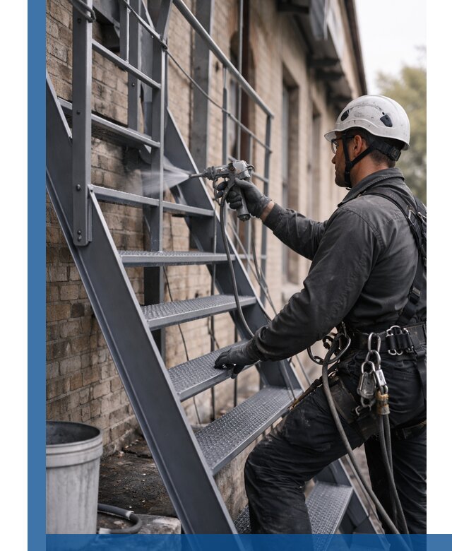 Покраска и антикоррозионная защита пожарных лестниц в Люберцах