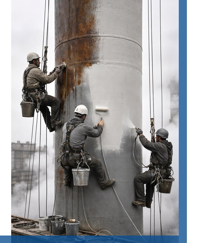 Покраска дымовых труб в Люберцах от 8943 р. | ВЫСОТНИК-Люб