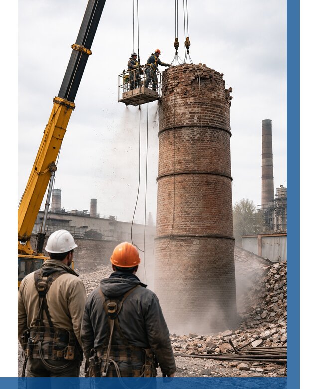 Демонтаж дымовой трубы в Люберцах от 94689 р. | ВЫСОТНИК-Люб, смета