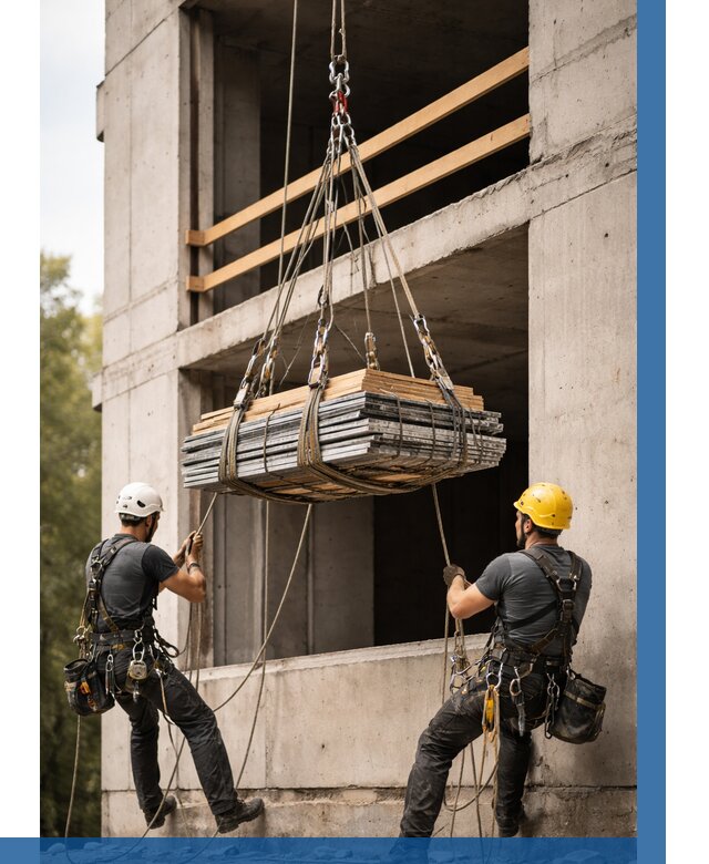 Подъем материала на этаж веревками в Люберцах от 1578 р. | ВЫСОТНИК-Люб