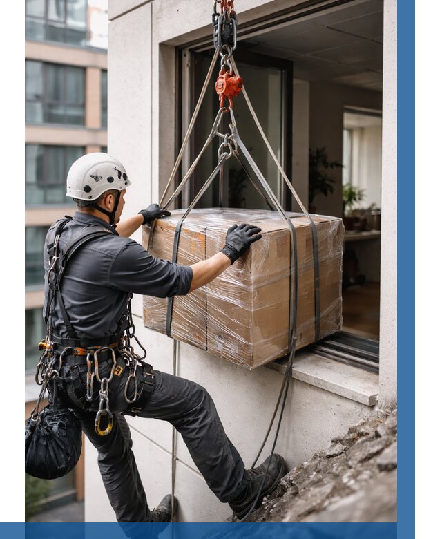 Подъем груза через окно в Люберцах от 4734 р. | ВЫСОТНИК-Люб