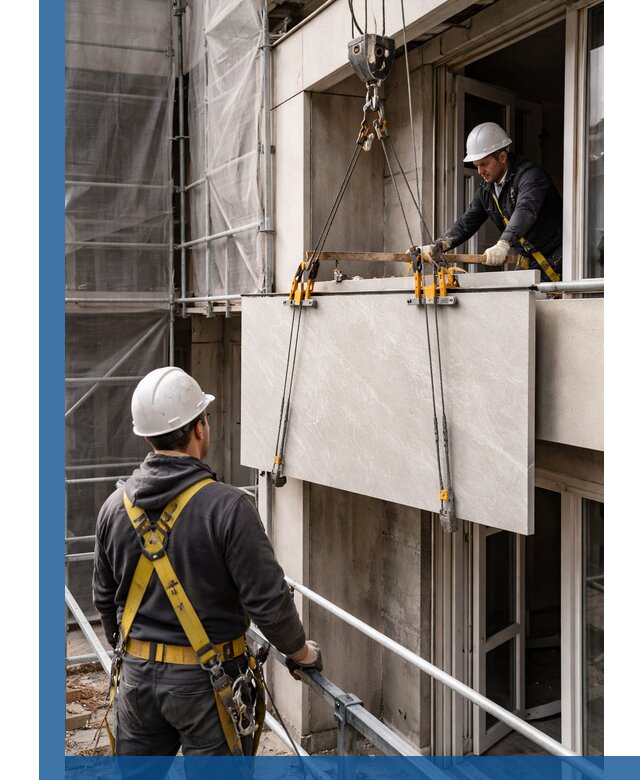 Подъем керамогранита на этаж в Люберцах грузчиками и техникой