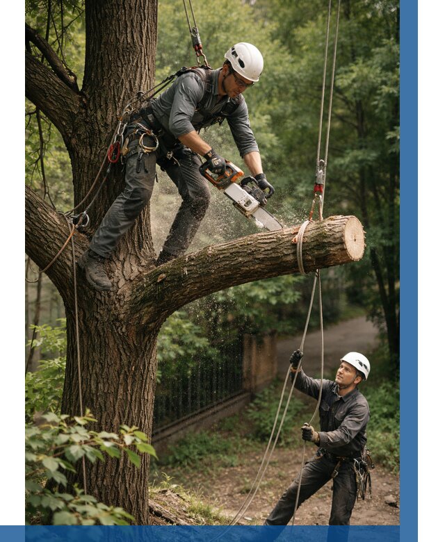 Спил деревьев альпинистами в Люберцах от 8417 р. | ВЫСОТНИК-Люб