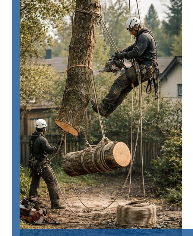 Валка деревьев частями в Люберцах, безопасно и аккуратно