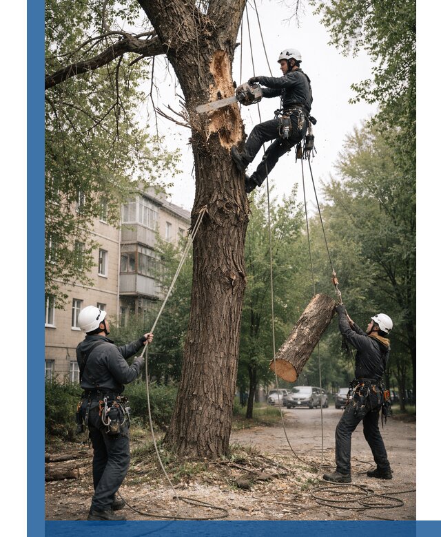 Срочное удаление аварийных деревьев в Люберцах с гарантией безопасности