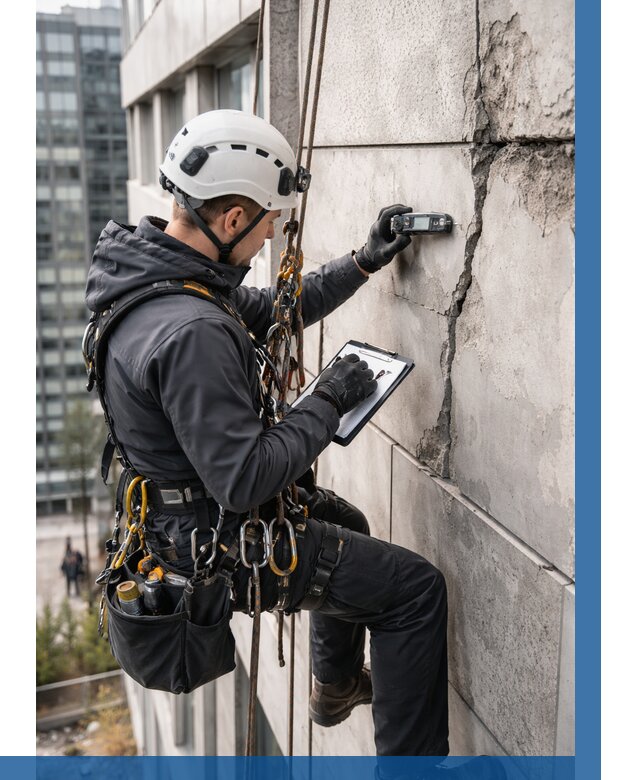 Обследование фасада альпинистами в Люберцах от 126 р. | ВЫСОТНИК-Люб