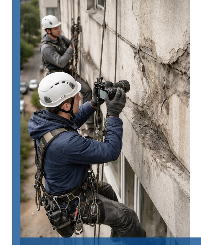 Фотофиксация дефектов фасада с высотной съемкой в Люберцах