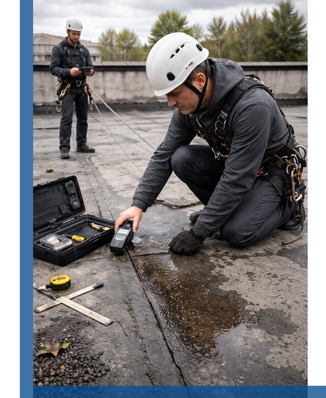 Обследование кровли на протечки и выявление дефектов в Люберцах