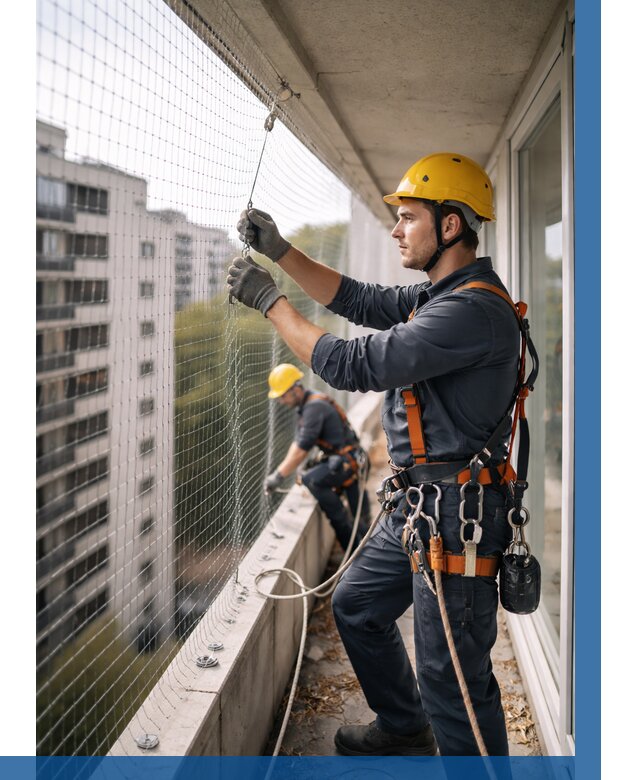 Монтаж сетки от птиц в Люберцах от 4734 р. | ВЫСОТНИК-Люб